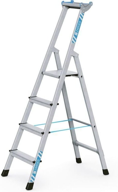 Zarges genietete Stehleiter, eloxiert XLstep S 4 Stufen