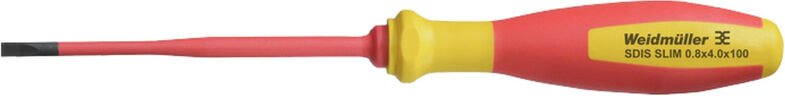 Thumbnail - Weidmuller - Weidmüller sdis slim 0.8X4.0X100 Schlitz-Schraubendreher Klingenbreite: 4 mm Klingenlänge: 100 mm