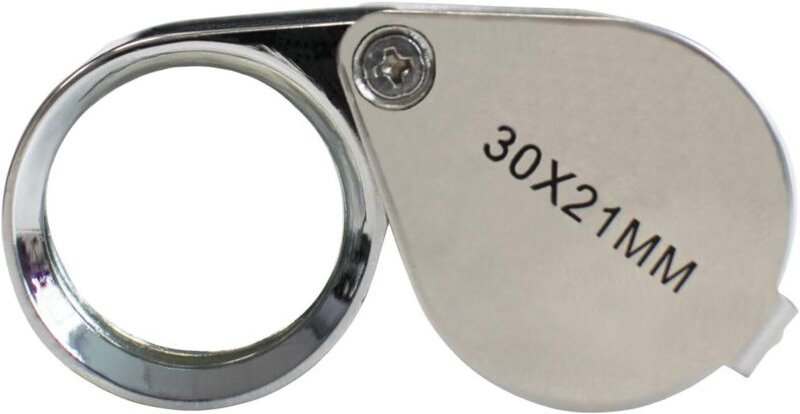 Linghhang - Juwelierlupe - Vergrößerungsglaslupe 30 x 21 mm Schmuck Antiquitäten Okularlinse - 30-fache Taschenlupe - Fa...