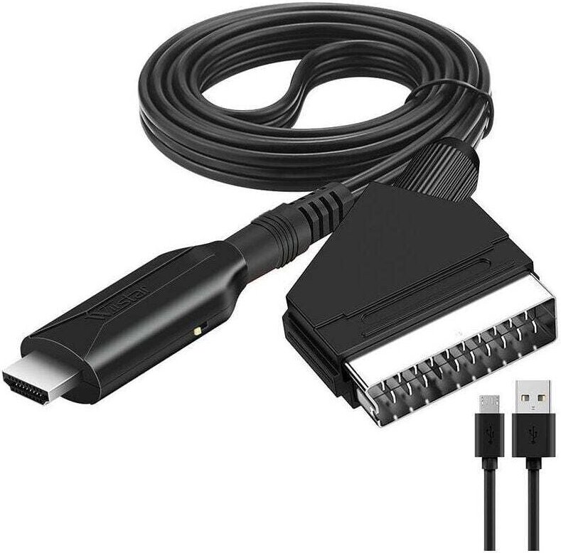 Scart-auf-HDMI-Kabel – Scart-auf-HDMI-Adapter – All-in-One-Scart-auf-HDMI-1080p/720p-Audio-Video-Konverter, DEBUNS