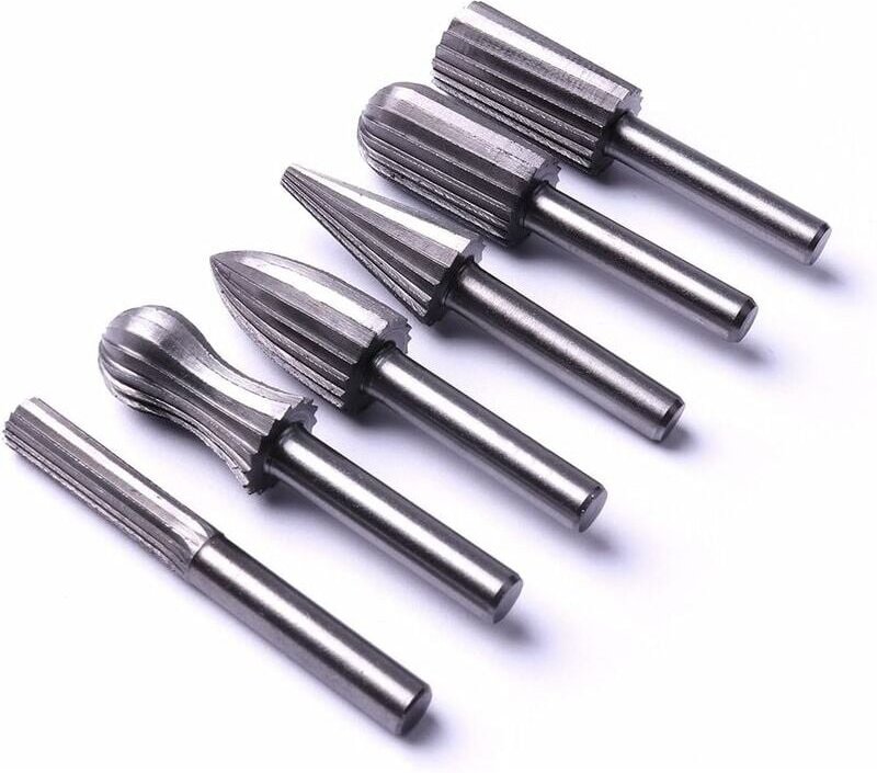 6-teiliges 6 mm 1/4 Zoll Stahl-Frässtiftfeilen-Set für Metall, Kunststoff, Holz, Stein, Schleifen und Entgraten