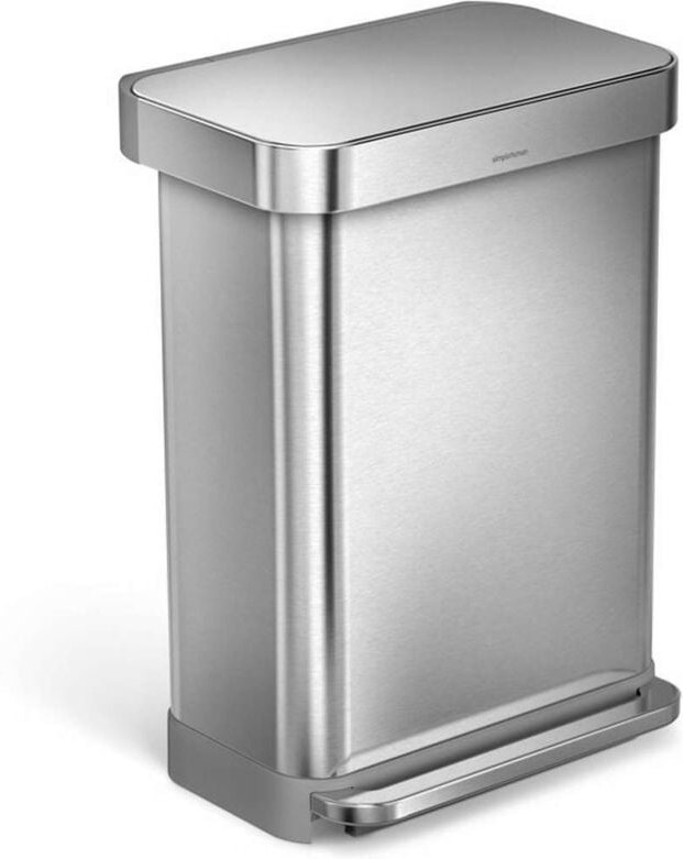 Simplehuman - Mülleimern - Abfalleimer 55 l, mit Beuteltasche, Edelstahl CW2023