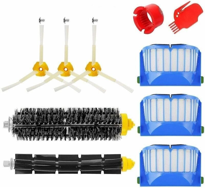KZQ-Bürstenset für Roomba 600-Serie – Set mit 10 Zubehörteilen (Seitenbürsten, Filter, Cerda-Bürste usw.) für Robotersta...