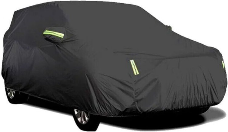 Outdoor-Autoabdeckung, atmungsaktiv, UV-beständig, staub- und schneebeständig, mit fester Schnalle, schwarz, reflektiere...