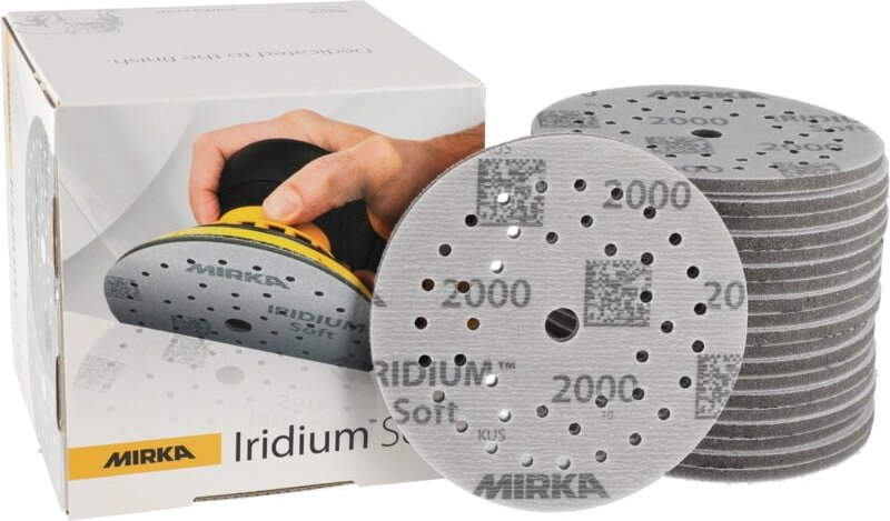 Iridium Soft Schleifscheiben ø 125 mm / Korn P2000 / Klett Multifit / 20 Stück / schaumbasiertes Schleifmittel für präzi...