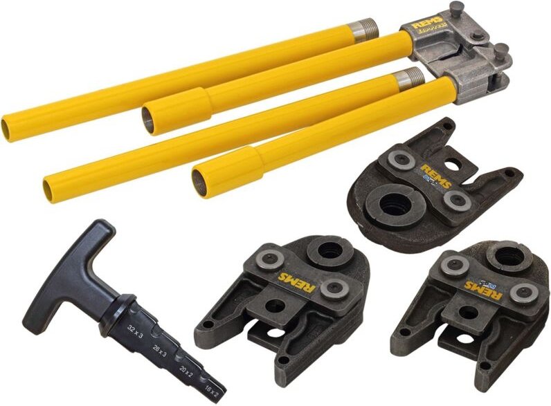 Rohrinstallation REMS Fitting - Manuelle Pressmaschine Set mit Pressbacken TH