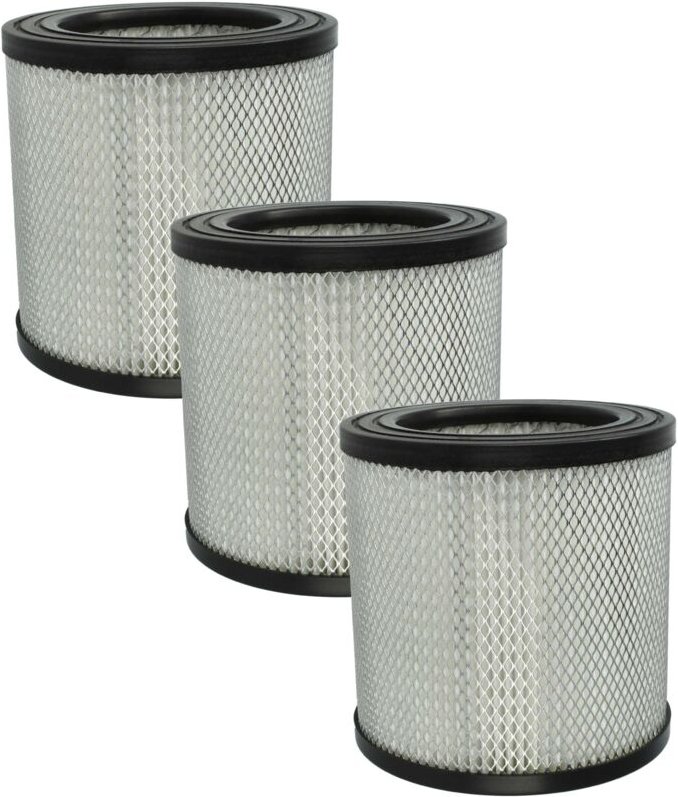 3x Faltenfilter kompatibel mit jienuo Staubsauger - Filter, Patronenfilter, schwarz weiß silber - Vhbw