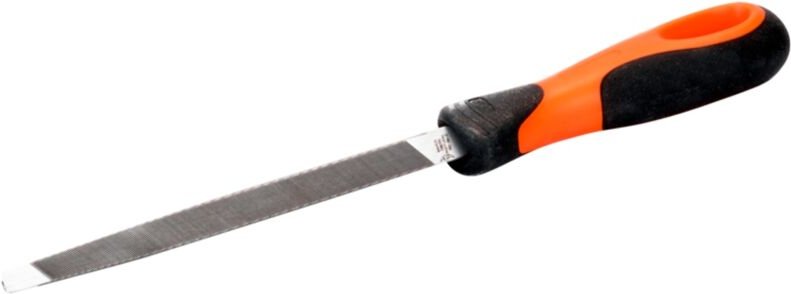 Bahco ERGO-Dreikant-Bandsägefeile mit Zweikomponenten-Griff, Halbschlichthieb, 150 mm, Hieb 2