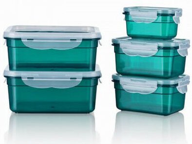 5 Lunch Box - Venteo - Grün - Erwachsene - Weicher Silikon-Deckel