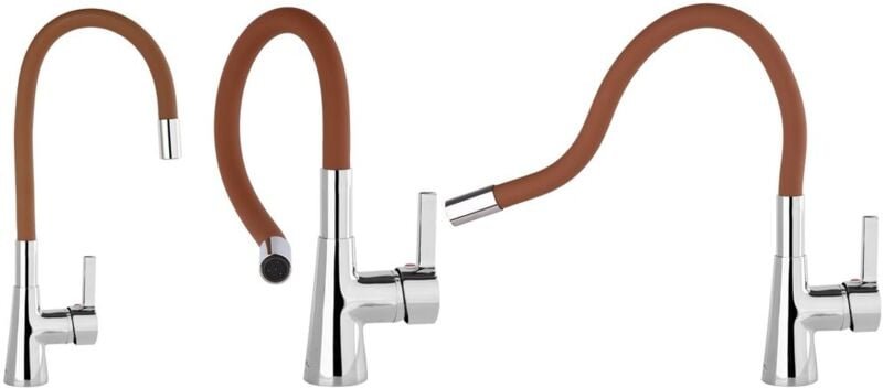 Einhebelmischer Spühltischbatterie Küchenarmatur Wasserhahn Spühltischarmatur Flexibler Auslauf Schwenkbar versch. Farbe...