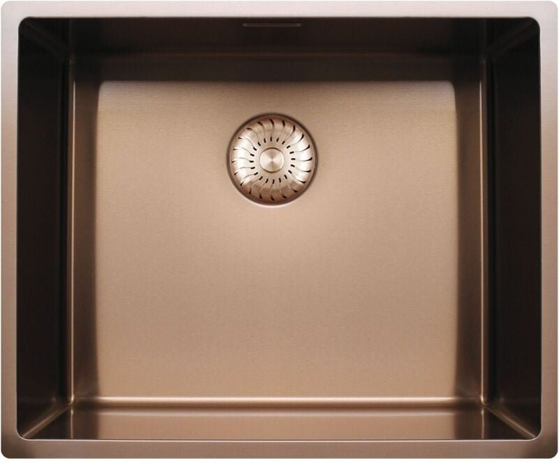 Küchenspüle 3D 540x444 mit Integral-Siebkorbüberlaufventil - Einbauspüle mit erhöhter Kratzbeständigkeit, Edelstahl kupf...