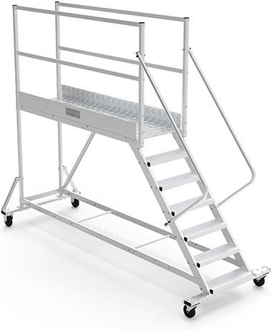 Mobile Plattform mit Geländer rechts und links - Maximale Arbeitshöhe 2.60m - PTF203-GD