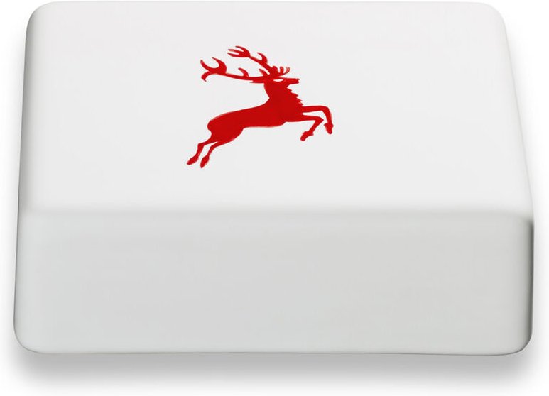 Gmundner Keramik - Rubinroter Hirsch, Oberteil Butterdose