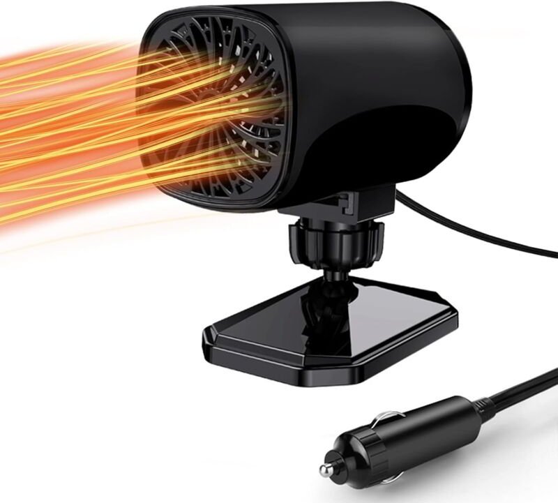 2-in-1-Autoheizung, tragbare 12-V-150-W-Schnellheizung, Auto-Entfroster, 360° verstellbar, mit Luftreinigung und Zigaret...