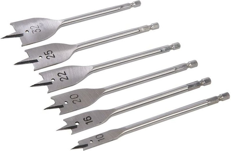 Flachfräsbohrer, 6-tlg. Satz 10–32 mm