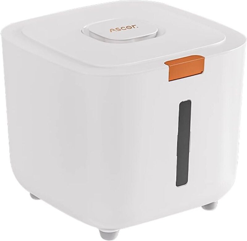 Reisvorratsbehälter, Reisvorratsbehälter mit selbstaufklappbarem Deckel und Messbecher, Lebensmittelbehälter für Mehl, B...