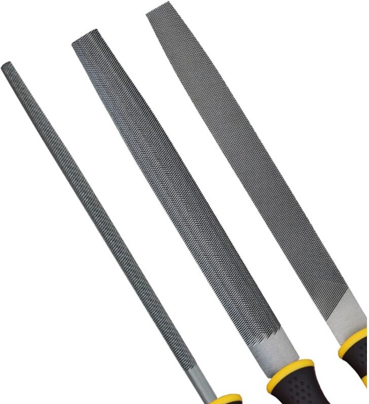 3-teiliges Metallfeilen-Set, inklusive Flachfeile, Rundfeile, Halbrundfeile, funktioniert auf Metall, Holz und mehr