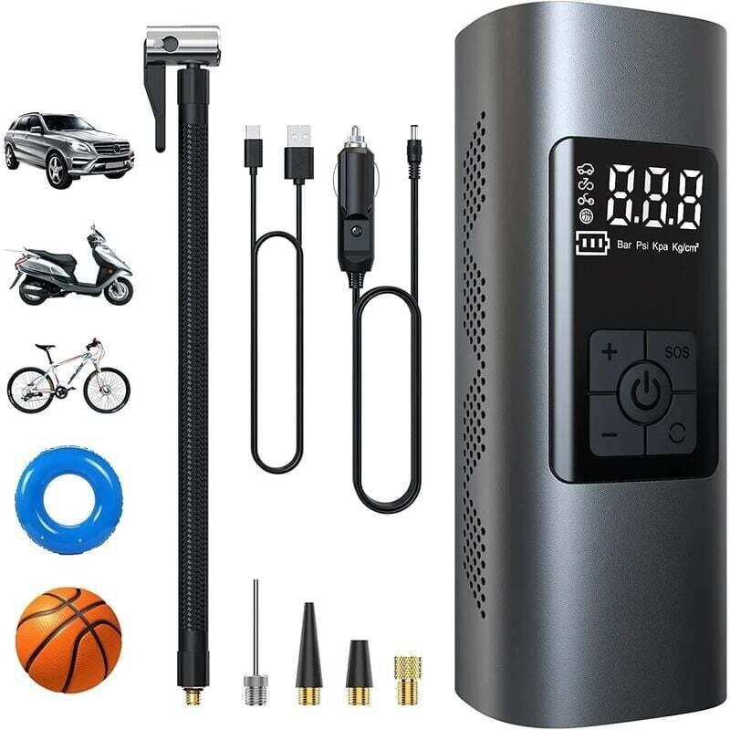Thumbnail - Famille - gabrielle 6000 mAh Mini-Elektro-Luftpumpe, tragbarer Luftkompressor, kabelloser Reifenfüller 150 psi mit digit...