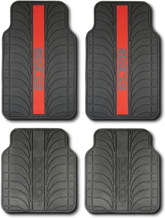 Sparco - Gummi-Automatten Rot - 4er Set