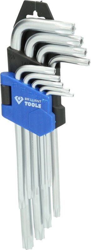 Brilliant Tools - Winkelstiftschlüssel-Satz, 9-tlg, Torx®-Profil, kurz