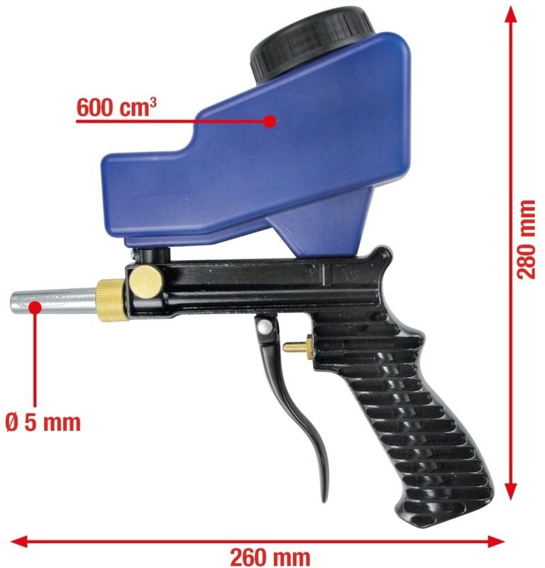 Ks Tools Druckluft-Sandstrahlpistole, 260 mm