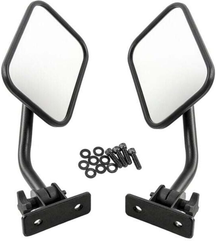 Rechteckige Seitenspiegel für Jeep Wrangler, Schnellverschluss, 4x4-kompatibel