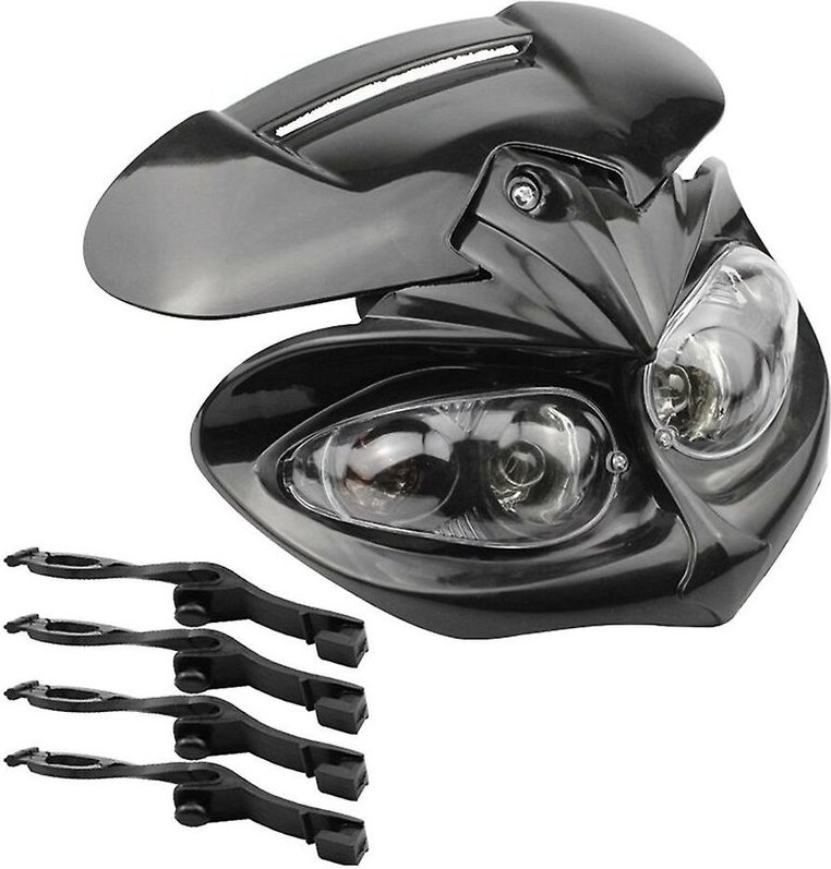 Woosien - Verkleidungsscheinwerfer Fern-/Abblendlicht Motorrad-Doppelscheinwerfer für F-Eagle 12V 35W Anwendbare Univers