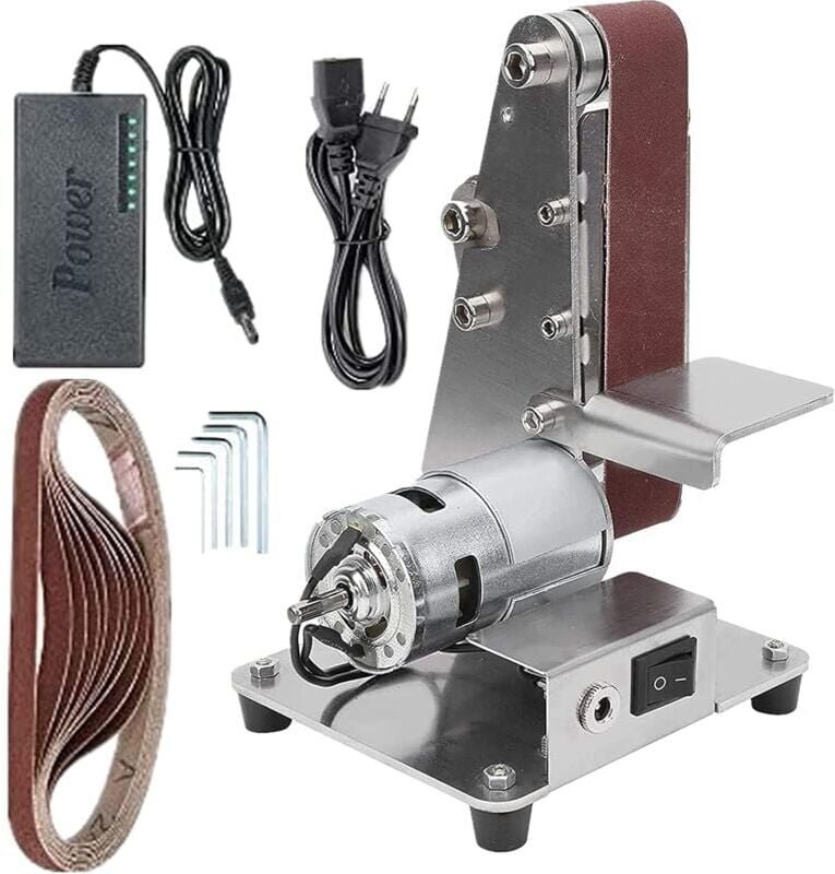 96W Horizontal-Bandschleifer, Mini-Bandschleifer, Multifunktionale Aluminiumlegierung DIY Polier-Schleifmaschine Schneid...