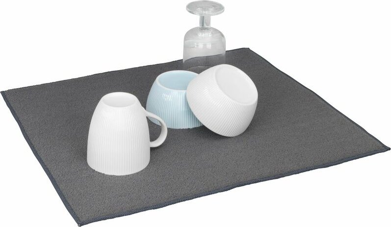 Mikrofaser Abtropf Matte Miko Küchen Trocken Unterlagen Töpfe Geschirr - grau - Wenko
