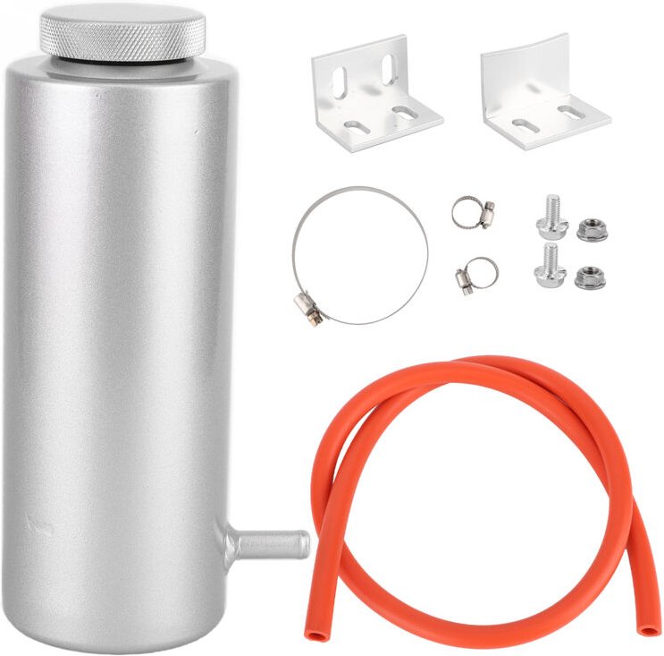 Zoternen - Aluminium-Kühler-Kühlmittel-Auffangbehälter, Überlaufbehälter, 80 ml, universell, silberfarben