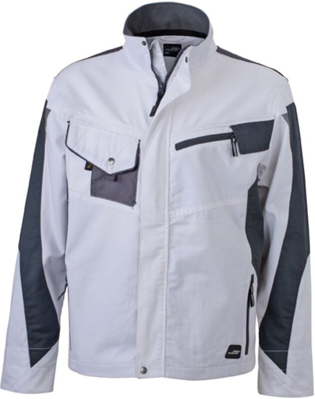 Thumbnail - James&nicholson - Arbeitsjacke JN821 Gr. l weiß/grau