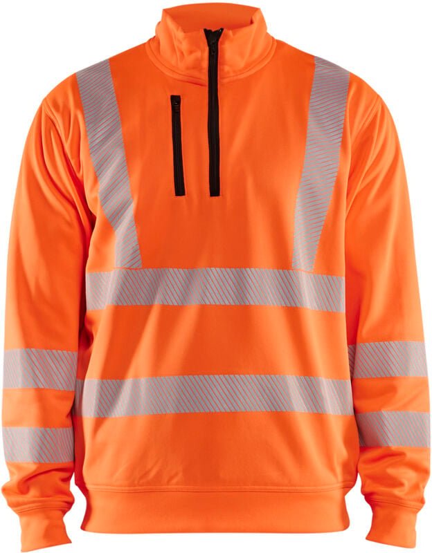 Arbeits-Sweatshirt mit Stehkragen und Reißverschluss, Hochsichtbarkeit 3564 - Orange L
