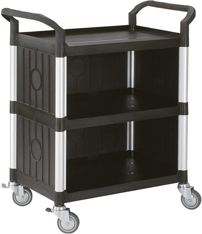Servierwagen aus Polypropylen 3 Platten 915x520mm - mit Kasten - 250kg - S5L