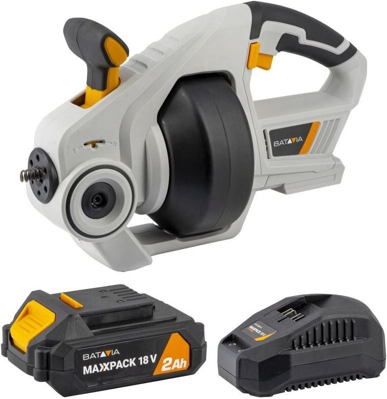 Batavia - Abflussreiniger mit 6,8m Reinigungsspirale 18V Inkl. 2.0 Ah Akku