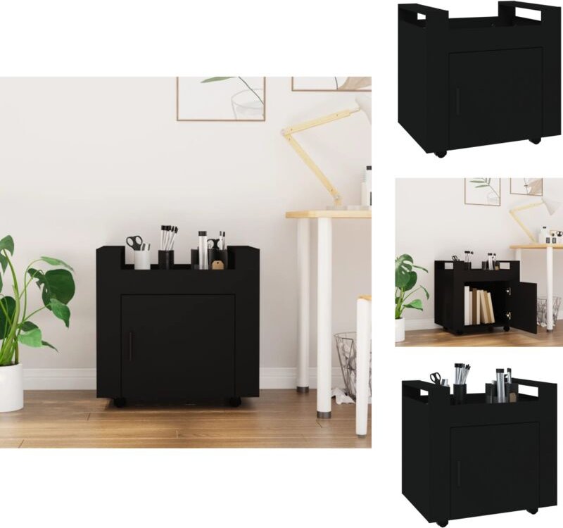 Kücheninseln & Küchenwagen - Living Bürowagen Schwarz 60x45x60 cm Holzwerkstoff - Schwarz