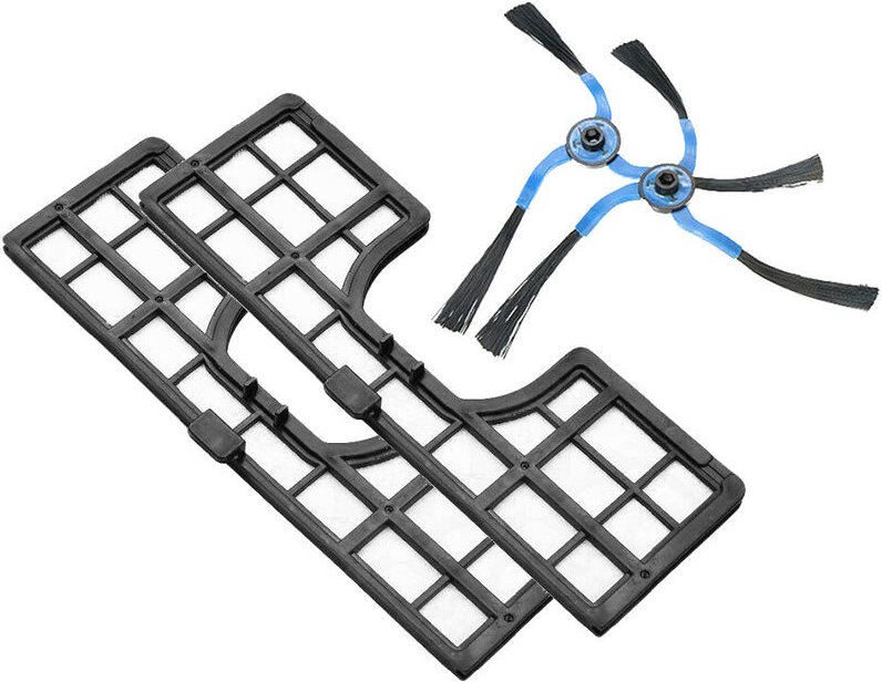 Set-Angebot 2x Filter + 2x Seitenbürsten Ersatz für Samsung Navibot Saugroboter ersetzt VR10F71 VR20H90 VCA-RSB10 DJ97-0...