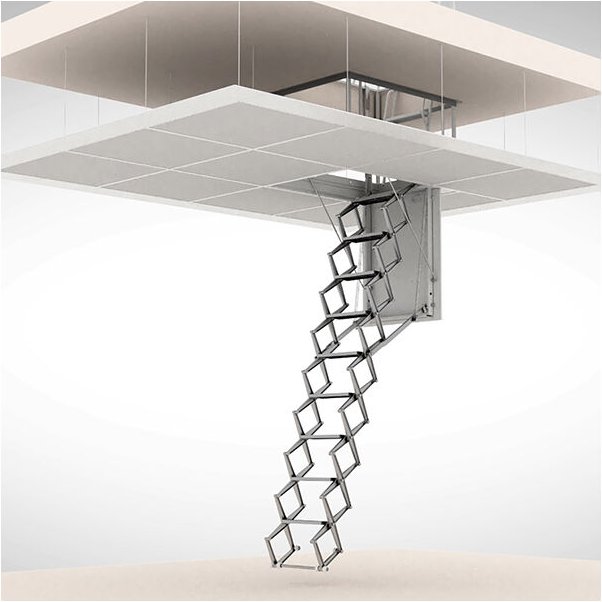 Matisère - Echelle escamotable faux plafond - Hauteur sous plafond max. 3.00m - Trappe de 100x70cm - ACI-SVE300F/100X70