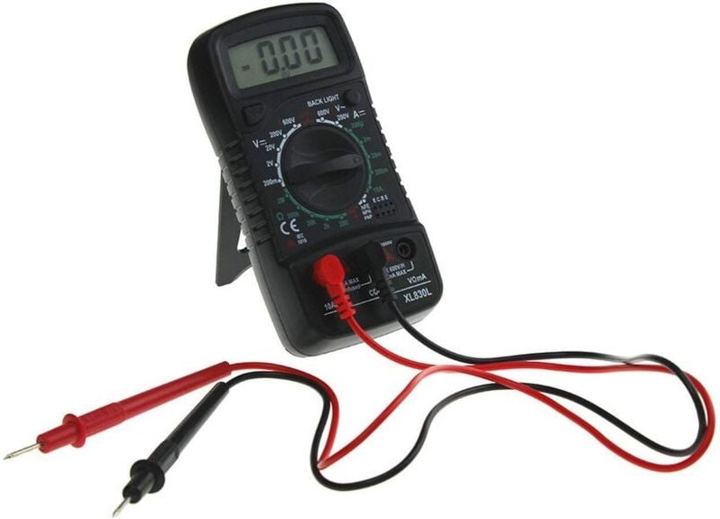 Fitags - XL830L Digitalmultimeter mit LCD-Hintergrundbeleuchtung – misst Strom, AC/DC-Spannung, Widerstand, Durchgang, D...