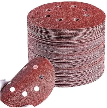 125mm Schleifscheiben-Set │ 100 Blatt 8-Loch Rundschleifpapier │ 20x Körnung P40/P60/P80/P120/P240 │ Schleifscheiben-Set...