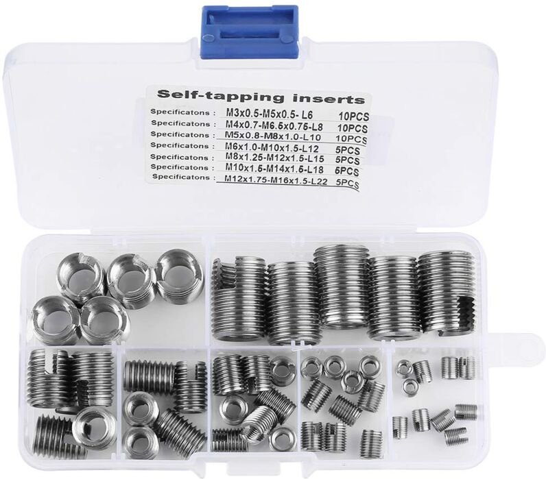 Ej.life - 50pcs Gewindeeinsätze 302 Edelstahl Innengewinde Selbstschneidende Gewindeeinsatz Set Gewinde Verstärken Repar...