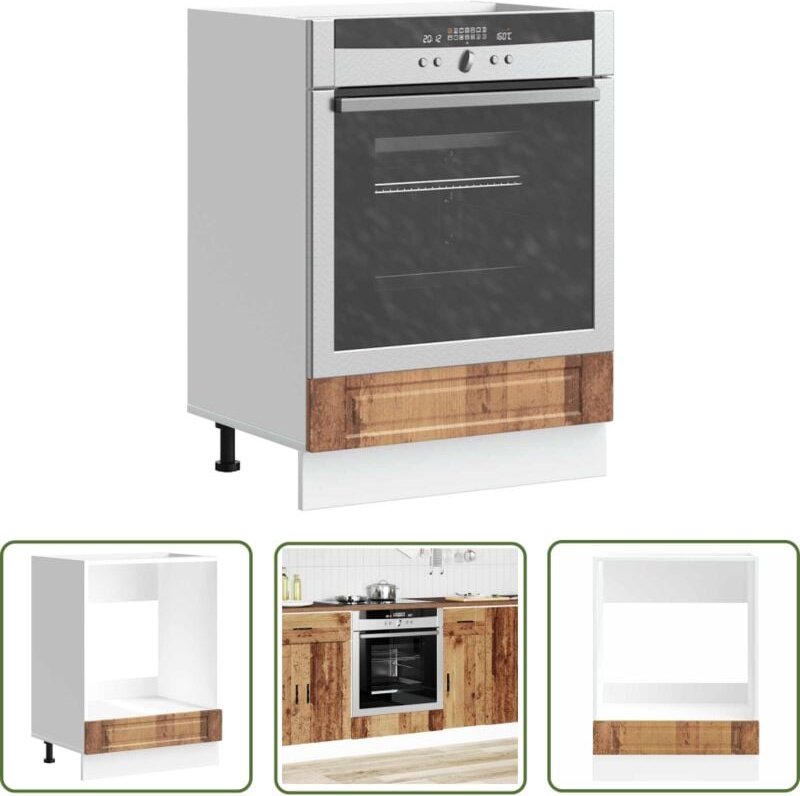 The Living Store - vidaXL Herdumbauschrank Porto Altholz-Optik Holzwerkstoff