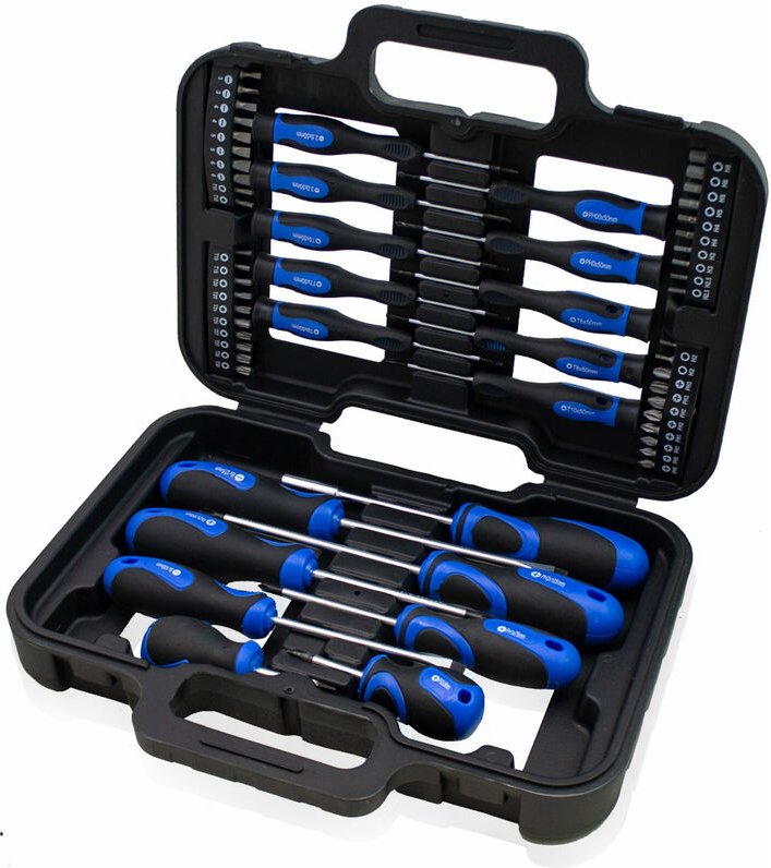58 tlg Schraubendreher und Bit Set Kreuz Schlitz Torx Sechskant ph T10-T30 H2-H6 uvm - Bituxx
