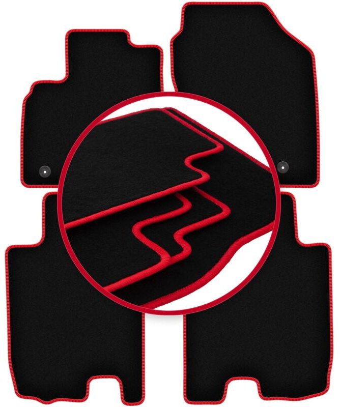 CARLUX-RED Autofußmatten für: Honda City V Limousine (2008-2011)