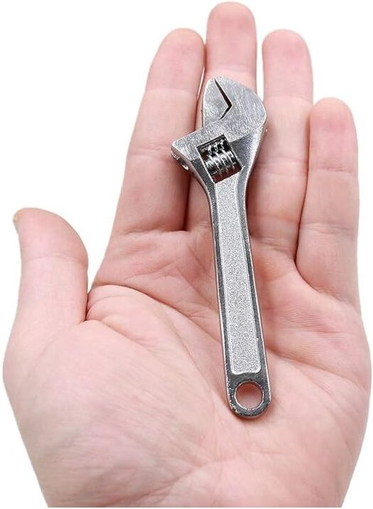 Silberner 4-Zoll-Mini-Schraubenschlüssel aus verstellbarem Stahl für Industrie- und Autoreparaturen