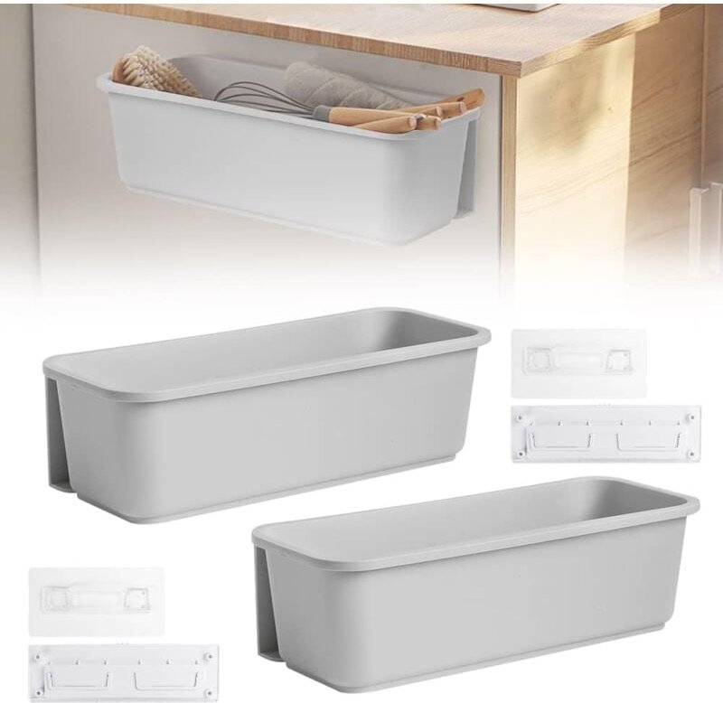 2 Stück Schiebekorb-Organizer, 37,6 x 15,2 x 11,2 cm, Aufbewahrungsregal unter der Spüle, verschiebbarer Küchen-Aufbewah...