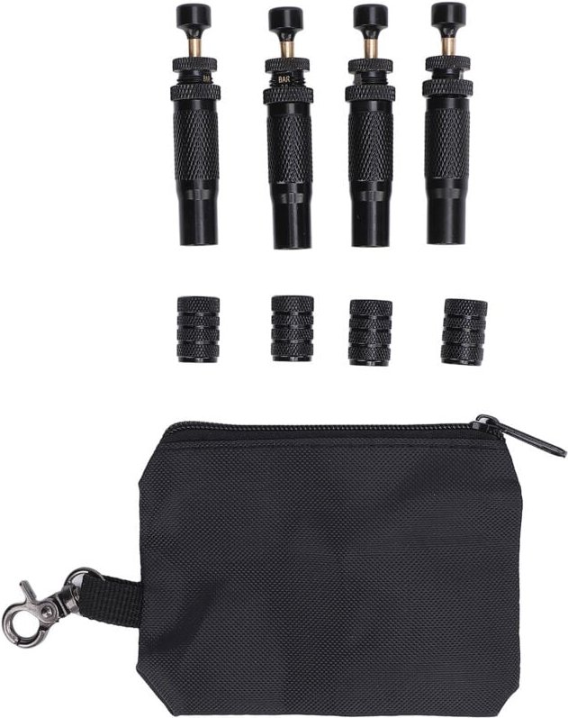 Zoternen - 4-teiliges Reifenschaden-Ventil-Set, 4-teilig, einstellbar, automatische Abschaltung, 10–30 psi Bereich, Aufs...