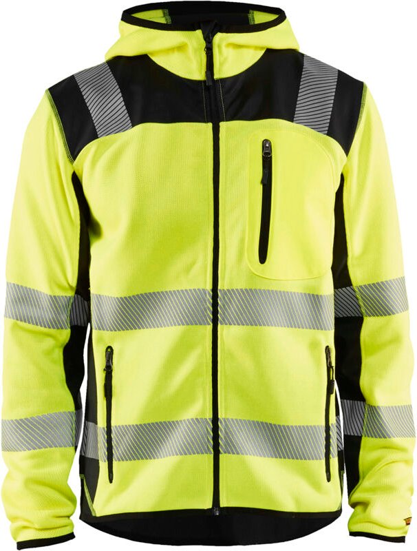 Arbeitsjacke mit Kapuze aus Strick, Hochsichtbarkeit 4923 – Neon Gelb/Schwarz XXL