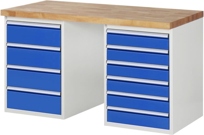 Werkbank 7821A3, B1500xT700xH840mm, 10x Schublade-TA - RAU