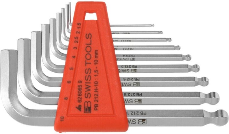 PB Swiss Tools Sechskant-Winkelschraubendreher-Satz, mit Kugelkopf, verchromt, 9-teilig