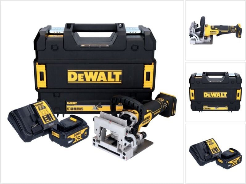 Dcw 682 M1T Akku Flachdübelfräse 18 v 102 x 20 mm Brushless + 1x Akku 4,0 Ah + Ladegerät + tstak - Dewalt